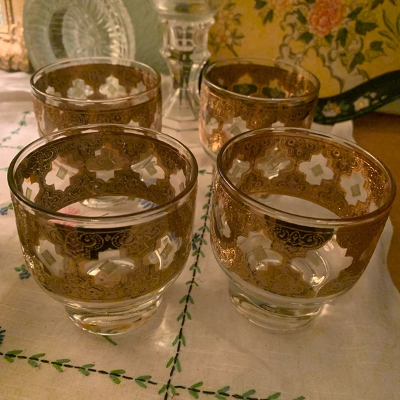 Vintage 22k Culver bar set ice bucket and 4 glasses - Picture 4 of 10